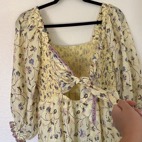 Anthropologie Omika Elisdunm square neck, mini dress, back tie, size medium - Picture 9 of 10